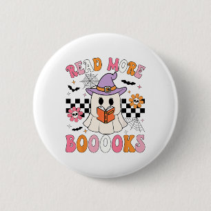 Chapa Redonda De 5 Cm Groovy Booooks Ghost Leer más libros Un profesor g
