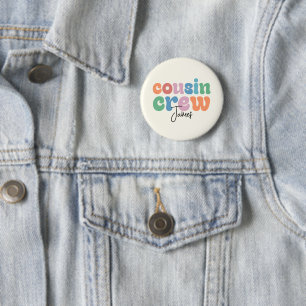Chapa Redonda De 5 Cm Groovy Cousin Crew Personalizado