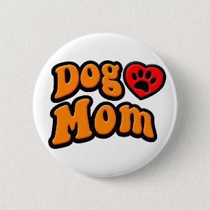 Chapa Redonda De 5 Cm Groovy Dog Mom Drawing