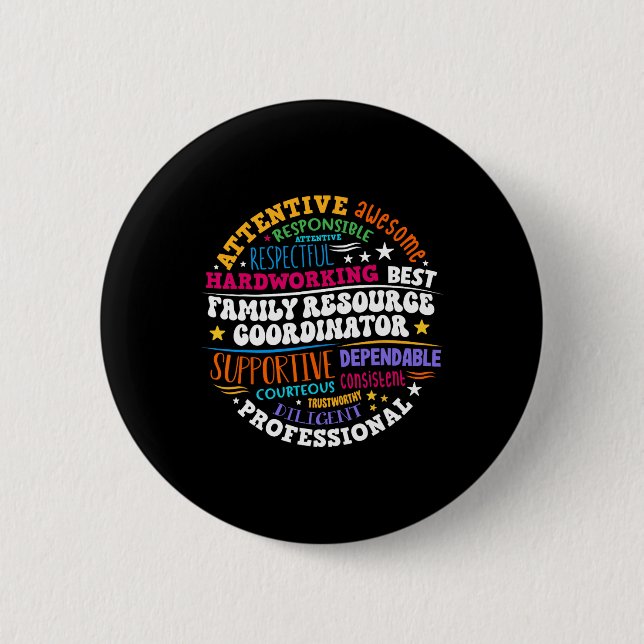 Chapa Redonda De 5 Cm Groovy Family Resource Coordinator Appreciation  (Anverso)