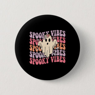 Chapa Redonda De 5 Cm Groovy Halloween Spooky Vibes Retro Fantasma Flora