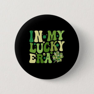 Chapa Redonda De 5 Cm Groovy In My Lucky Era St Patrick's Day Shamrock L