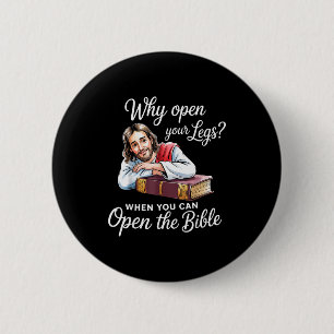 Chapa Redonda De 5 Cm Groovy Jesús Por Qué Abrir Tus Piernas Cuando Pued