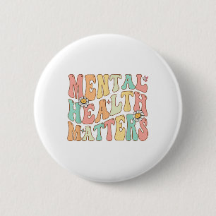 Chapa Redonda De 5 Cm Groovy Mental Health S Human Braille Awarene