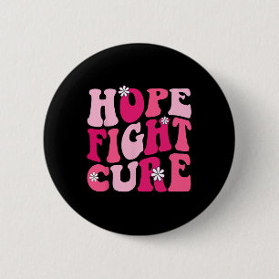 Chapa Redonda De 5 Cm Groovy Pink Hope lucha por curar la prevención del