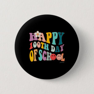 Chapa Redonda De 5 Cm Groovy retro vintage 100 días de escuela para la e