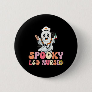 Chapa Redonda De 5 Cm Groovy Spooky Laborista y enfermera partera Hallow