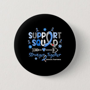 Chapa Redonda De 5 Cm Groovy Support Squad Blue Ribbon Diabetes Awarenes