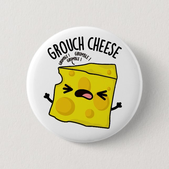 Chapa Redonda De 5 Cm Grou-quesería divertida de queso Pun (Anverso)