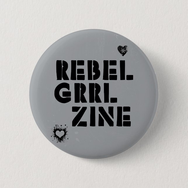 Chapa Redonda De 5 Cm Grrl rebelde Zine (Anverso)
