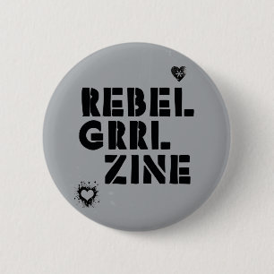Chapa Redonda De 5 Cm Grrl rebelde Zine