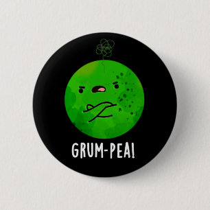 Chapa Redonda De 5 Cm Grum-pea Funny Veggie Pun Dark BG