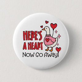 Chapa Redonda De 5 Cm Grumpy Goose Anti-Valentine Heart