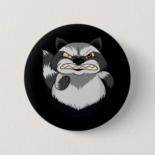 Chapa Redonda De 5 Cm Grumpy Raccoon