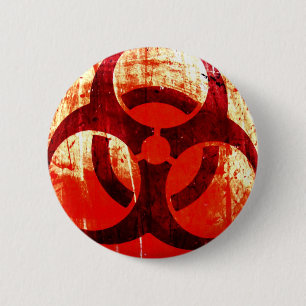 Chapa Redonda De 5 Cm Grunge del Biohazard