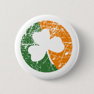 Chapa Redonda De 5 Cm Grunge Shamrock