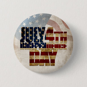 Chapa Redonda De 5 Cm Grunge USA 4 de julio Gráfico de la Independencia