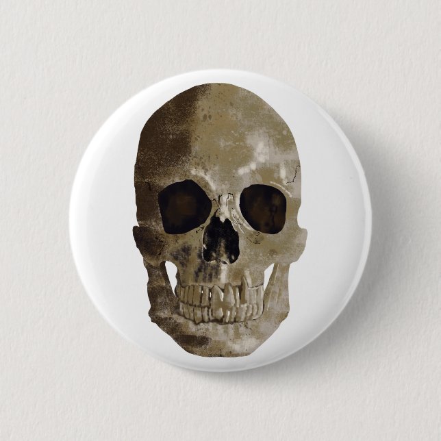 Chapa Redonda De 5 Cm Grungy Skull (Anverso)