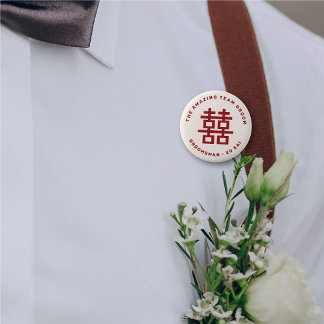 Chapa Redonda De 5 Cm GRUPO DE EQUIPO Simple Doble Felicidad Boda chino