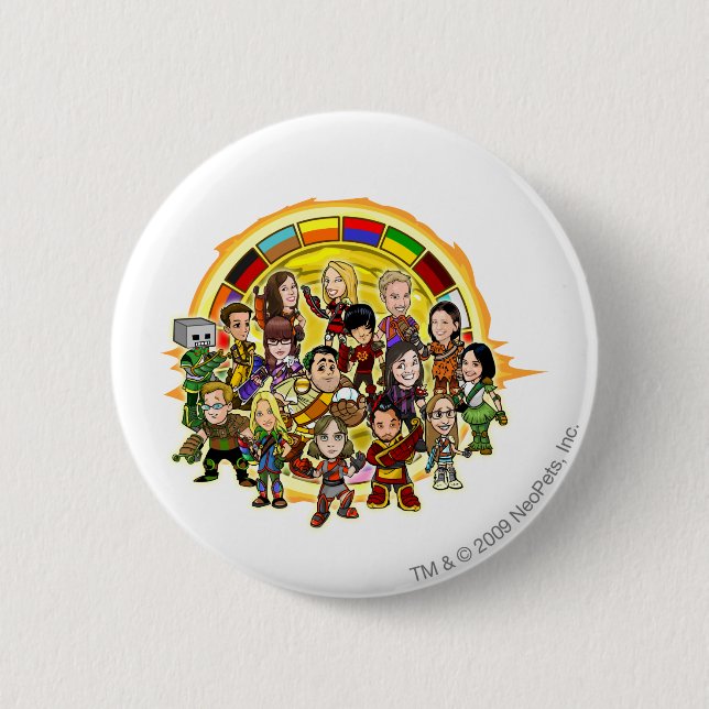 Chapa Redonda De 5 Cm Grupo de personal de la taza de Altador (Anverso)