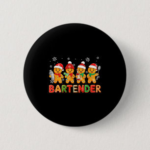 Chapa Redonda De 5 Cm Grupo de trabajo de barman Santa Pan de Jengibre N