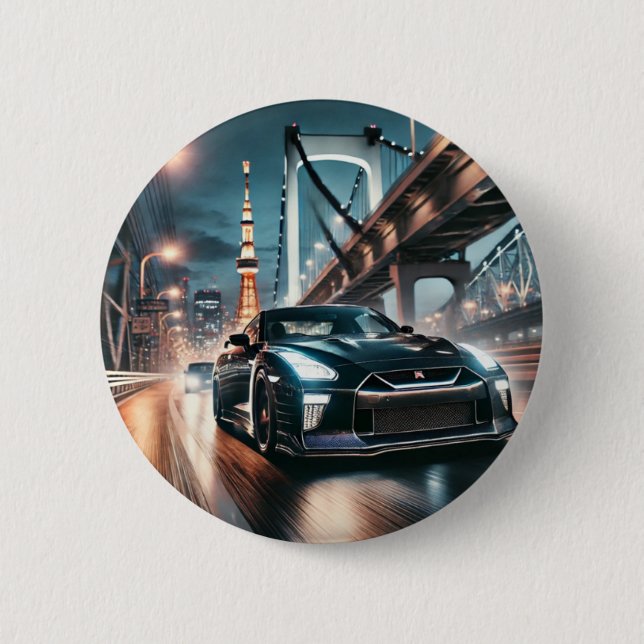 Chapa Redonda De 5 Cm GT-R nissan tokyo japan japanese car daikoku (Anverso)