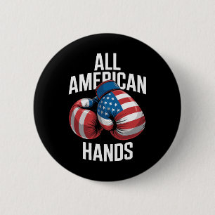 Chapa Redonda De 5 Cm Guantes de Boxeo All American Hands Patrióticos Ba