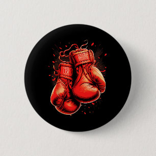 Chapa Redonda De 5 Cm Guantes de boxeo rojo retro vintage Boxer