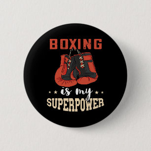 Chapa Redonda De 5 Cm Guantes de boxeo superpotencia de boxeo Kickboxer