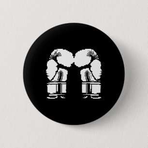 Chapa Redonda De 5 Cm Guantes de Kickboxing Pixel Art Sanda