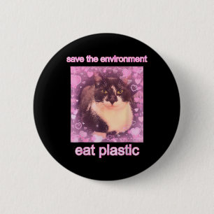 Chapa Redonda De 5 Cm Guardar el ambiente Comer Plástico Gracioso Gato M