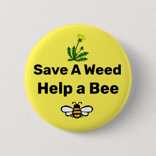 Chapa Redonda De 5 Cm Guardar Una Maleza, Ayudar A Una Abeja