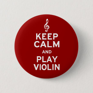 Chapa Redonda De 5 Cm Guarde el violín de la calma y del juego