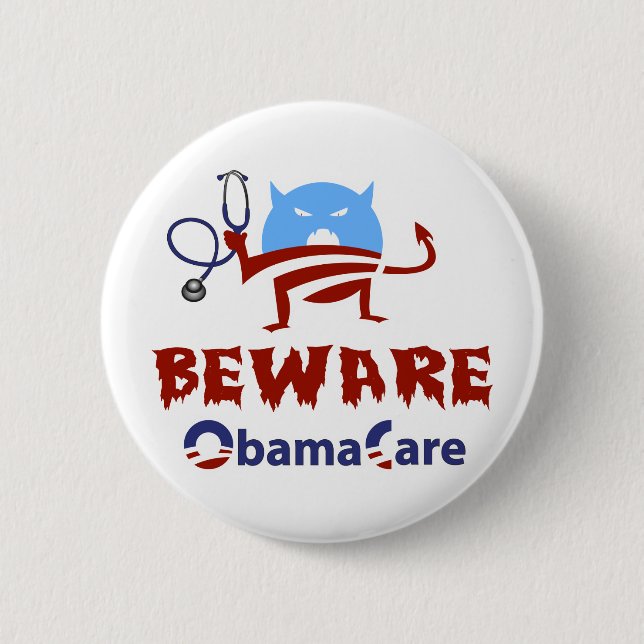 Chapa Redonda De 5 Cm Guárdese de ObamaCare (Anverso)