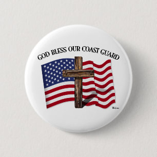 Chapa Redonda De 5 Cm GUARDIA DE LA COSTA DE BENEFICIO DIOS con cruz esc