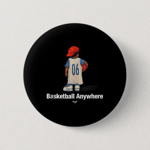 Chapa Redonda De 5 Cm Guay Basketball Anywhere Con Un Niño De Baloncesto