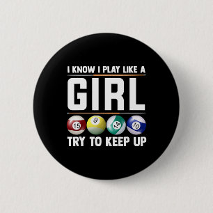 Chapa Redonda De 5 Cm Guay Billiards Art For Women Chica Pool Player 8 B
