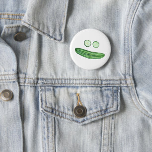 Chapa Redonda De 5 Cm Guay como Cucumber Funny Watercolor blanco