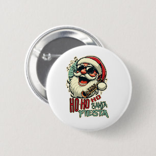 Chapa Redonda De 5 Cm Guay divertido Santa Claus con gafas de sol - Ho-h