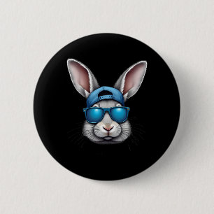 Chapa Redonda De 5 Cm Guay Easter Day Bunny Face con Sungles Men Boys K