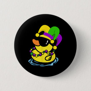 Chapa Redonda De 5 Cm Guay Mardi Gras Duck Fiesta del Carnaval de Nueva 