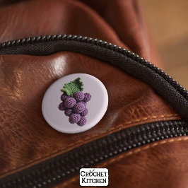 Chapa Redonda De 5 Cm Guay Minimalista Purple Grandma Moda Crochet Grape