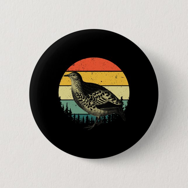 Chapa Redonda De 5 Cm Guay Quail Art Hombres Mujeres Cazadora de Pájaros (Anverso)