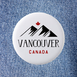 Chapa Redonda De 5 Cm Guay Vancouver Canada Mountains Maple Leaf