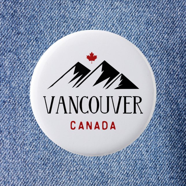 Chapa Redonda De 5 Cm Guay Vancouver Canada Mountains Maple Leaf (Subido por el creador)