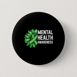 Chapa Redonda De 5 Cm Guerrero de Concienciación sobre Salud Mental del