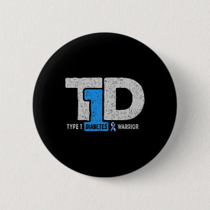 Chapa Redonda De 5 Cm Guerrero de diabetes tipo 1 T1d Awareness Cinta de