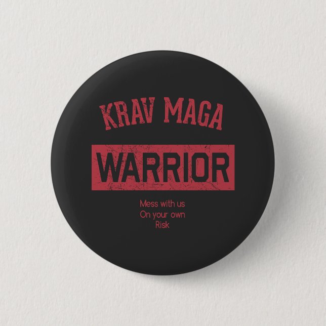 Chapa Redonda De 5 Cm Guerrero de Krav Maga (Anverso)