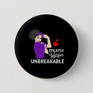Chapa Redonda De 5 Cm Guerrero de la conciencia de la epilepsia: mujeres