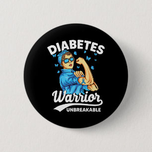 Chapa Redonda De 5 Cm Guerrero de la diabetes T1d Diabetes tipo 1 inqueb